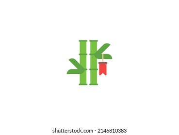 Tanabata Tree Vector Isolated Emoticon. Tanabata Tree Icon