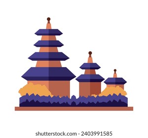 tanah lot balinese temple vector isolated