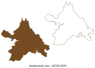Tanahbesar island (Republic of Indonesia, South East Asia, Aru Islands Archipelago) map vector illustration, scribble sketch Wokam map