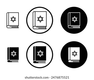 Tanakh book black filled and outlined icon set