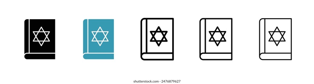 Tanakh book black liner icon collection