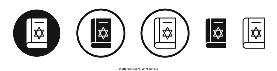 Tanakh book flat liner icon set.