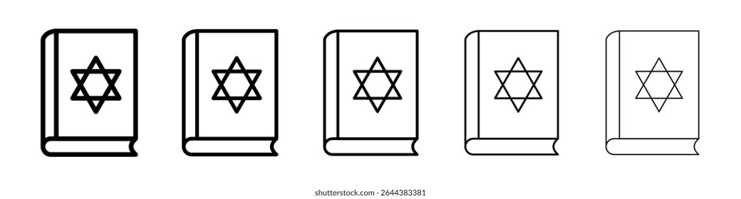 Tanakh book icon graphic set. trendy stroke line style