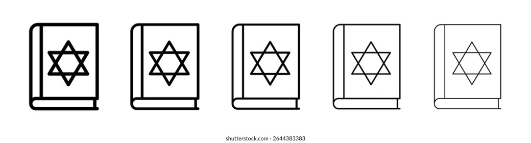 Tanakh book icon graphic set. trendy stroke line style