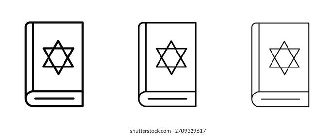 Signo de estilo lineal del icono del libro de Tanakh para el concepto y el Diseño web móviles.