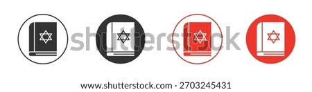 Tanakh book icon solid pictogram. Vector isolated illustration