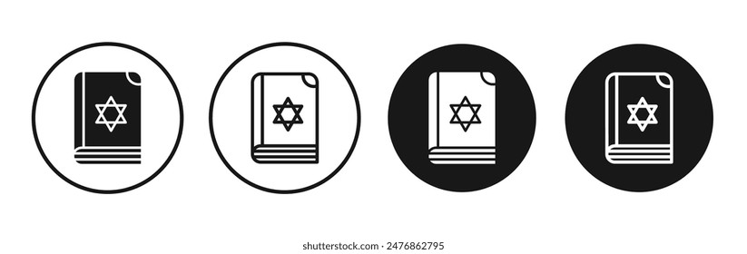 Tanakh book line vector icon set.