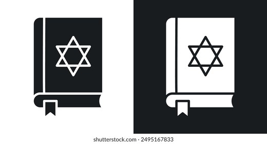 Tanakh book vector icon set in solid style.