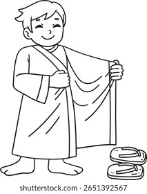Tanbata Child Dressing Up Isolated Coloring Page 