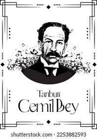 Tanburi Cemil Bey Vector Design Poster	