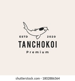 tancho koi fish hipster vintage logo vector icon illustration