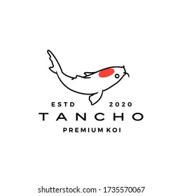 tancho koi fish logo vector icon illustration