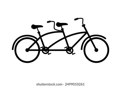 Tandem bicycle, bike for two, vector illustration