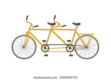 Bicicleta Tandem - Ilustración vectorial dibujada a mano.