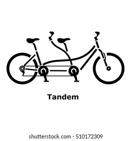 Tandem bicycle icon. Simple illustration of tandem bicycle vector icon for web