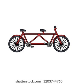 tandem bicycle vehicle icon