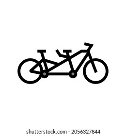 tandem bike bicycle for couple color icon vector. tandem bike bicycle for couple sign. isolated symbol illustration