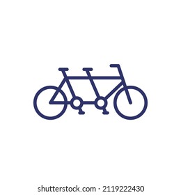 tandem bike, bicycle line icon