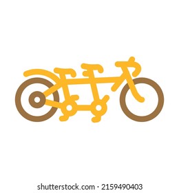 tandem bike for couple rider color icon vector. tandem bike for couple rider sign. isolated symbol illustration