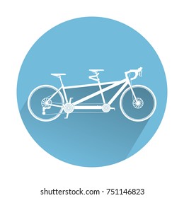 Tandem bike icon. Blue bike icon.