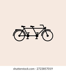 Tandem bike icon flat vector design.