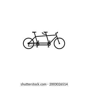 Tandem Bike Icon Vector Illustration Template