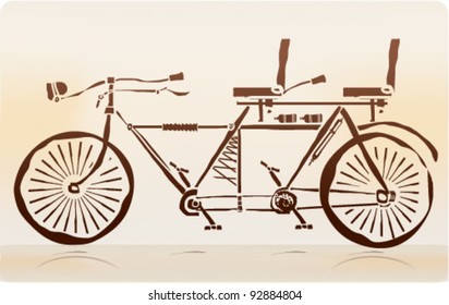 Tandem Bike Illustration