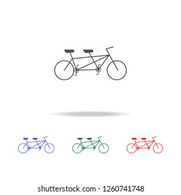 Tandem bike. Pleasure bicycle for two  icons. Elements of sport element in multi colored icons. Premium quality graphic design icon. Simple icon for websites, web design