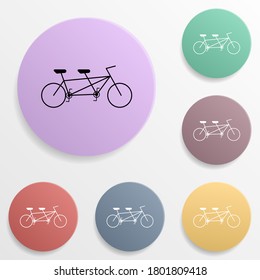 Tandem bike. Pleasure bicycle for two badge color set icon. Simple glyph, flat vector of sport icons for ui and ux, website or mobile application