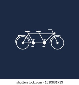 Tandem Bike Vector Icon In Flat Style Isolated On White Background.