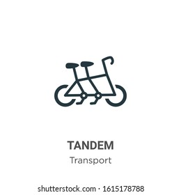Tandem glyph icon vector on white background. Flat vector tandem icon symbol sign from modern transport collection for mobile concept and web apps design.