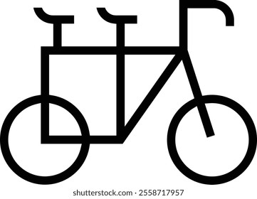 tandem icon. Thin linear style design isolated on white background