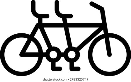Tandem Line Icon and Vector