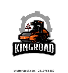 Tandem Roller King Road logo design vector