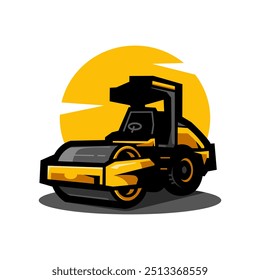 Tandem Roller logo design vector for construction company Projects
