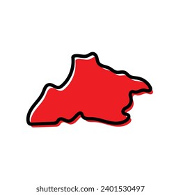 Tandjile region of Chad vector map illustration.