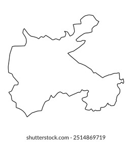 Mapa do distrito de Tando Muhammad Khan, divisão administrativa do Paquistão. Ilustração vetorial.