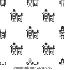 tandoor icon pattern. Seamless tandoor pattern on white background.