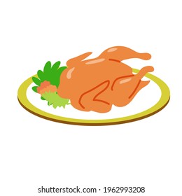 Tandoori chicken.Vector illustration that is easy to edit.