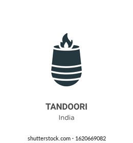 Tandoori glyph icon vector on white background. Flat vector tandoori icon symbol sign from modern india collection for mobile concept and web apps design.