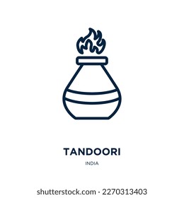 tandoori icon from india collection. Thin linear tandoori, food, dish outline icon isolated on white background. Line vector tandoori sign, symbol for web and mobile