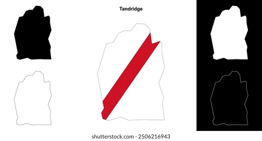 Tandridge blank outline map set
