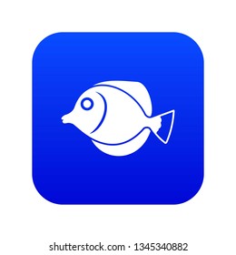 Tang fish, Zebrasoma flavescens icon digital blue for any design isolated on white vector illustration