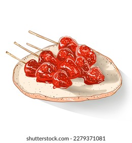 tang hu lu Strawberry Chinese snacks