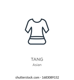 Tang icon. Thin linear tang outline icon isolated on white background from asian collection. Line vector sign, symbol for web and mobile