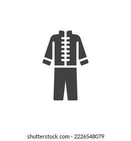 Icono de vector Tang Suit. signo plano relleno para concepto móvil y diseño web. Icono de glifo tradicional chino de ropa. Símbolo, ilustración del logotipo. Gráficos vectoriales
