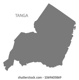 Tanga map of Tanzania grey illustration shape