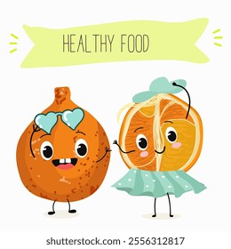  Tangelo, ugli fruit cute funny cheerful characters. Vector hand drawn illistration.