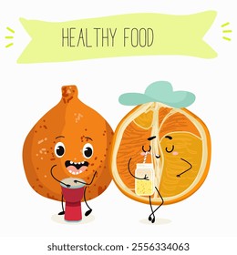  Tangelo, ugli fruit cute funny cheerful characters. Vector hand drawn illistration.