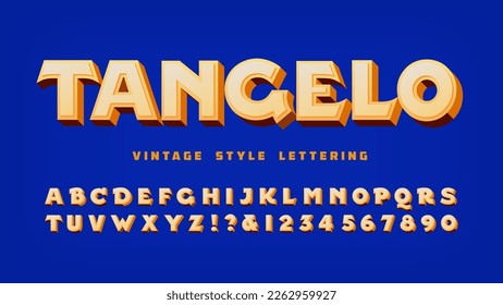 Tangelo is a vintage style lettering design reminiscent of antique American fruit-crate art and design.